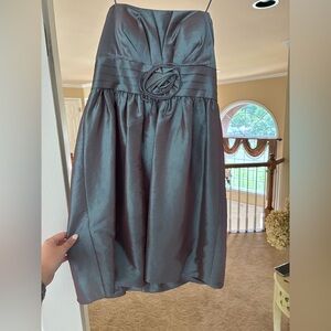 JS Boutique Silver Strapless Dress